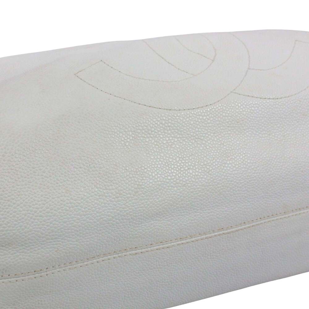 CHANEL White Caviar Leather Logo Tote Bag - Picture 16 of 16